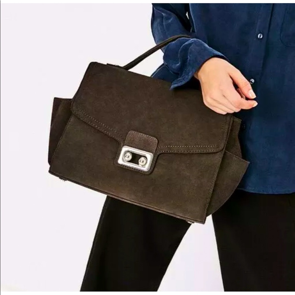 Zara city bag suede leather purse